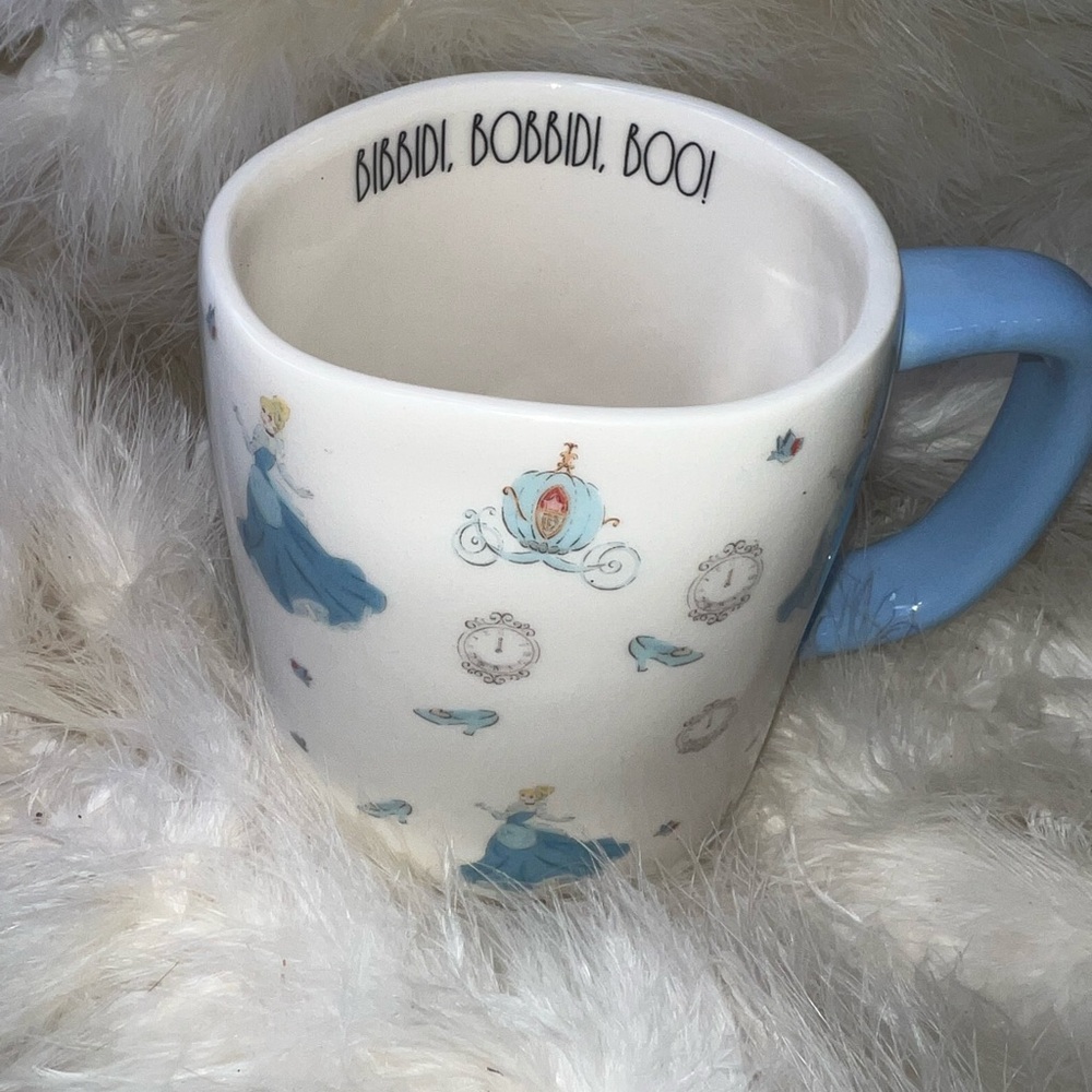 Rae Dunn Disney Cinderella Carriage Clock Slipper Bibbidi Bobbidi Boo Mug Cup XL